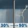 Today: A chance of rain showers before 10am, then a slight chance of showers and thunderstorms between noon and 1pm, then showers and thunderstorms. Mostly cloudy. High near 76, with temperatures falling to around 70 in the afternoon. Southwest wind 7 to 14 mph, with gusts as high as 24 mph. Chance of precipitation is 90%. New rainfall amounts between a tenth and quarter of an inch possible. Today: Chance Rain Showers then Slight Chance Showers And Thunderstorms